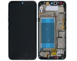 Kijelző érintőpanel LCD LG Q60 (LMX525) fekete, kék előlap kerttel ACQ91472532